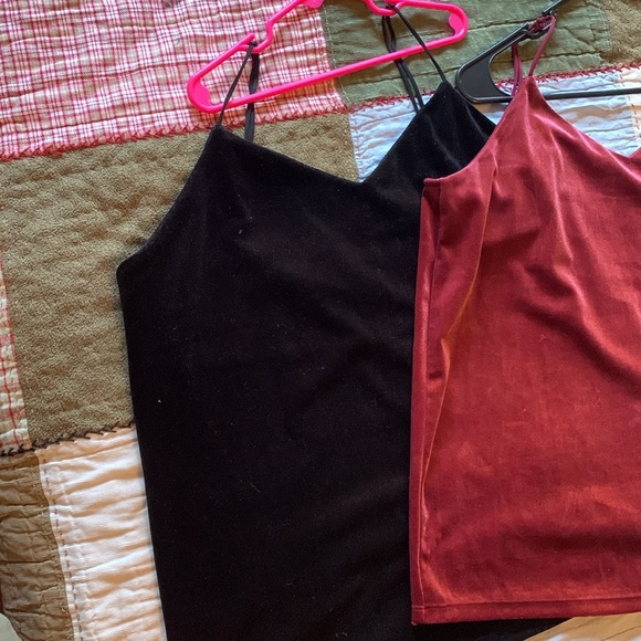 Bundle o two velvet cami spaghetti spray tank tops. Good condition. - Picture 2 of 5